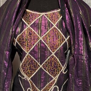 Custom Designed African Purple and Gold 3-Piece Traditional Outfit